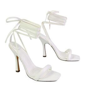 XY London Womens/Ladies Cary Lace Up Strappy Stiletto Heel High Heels / White